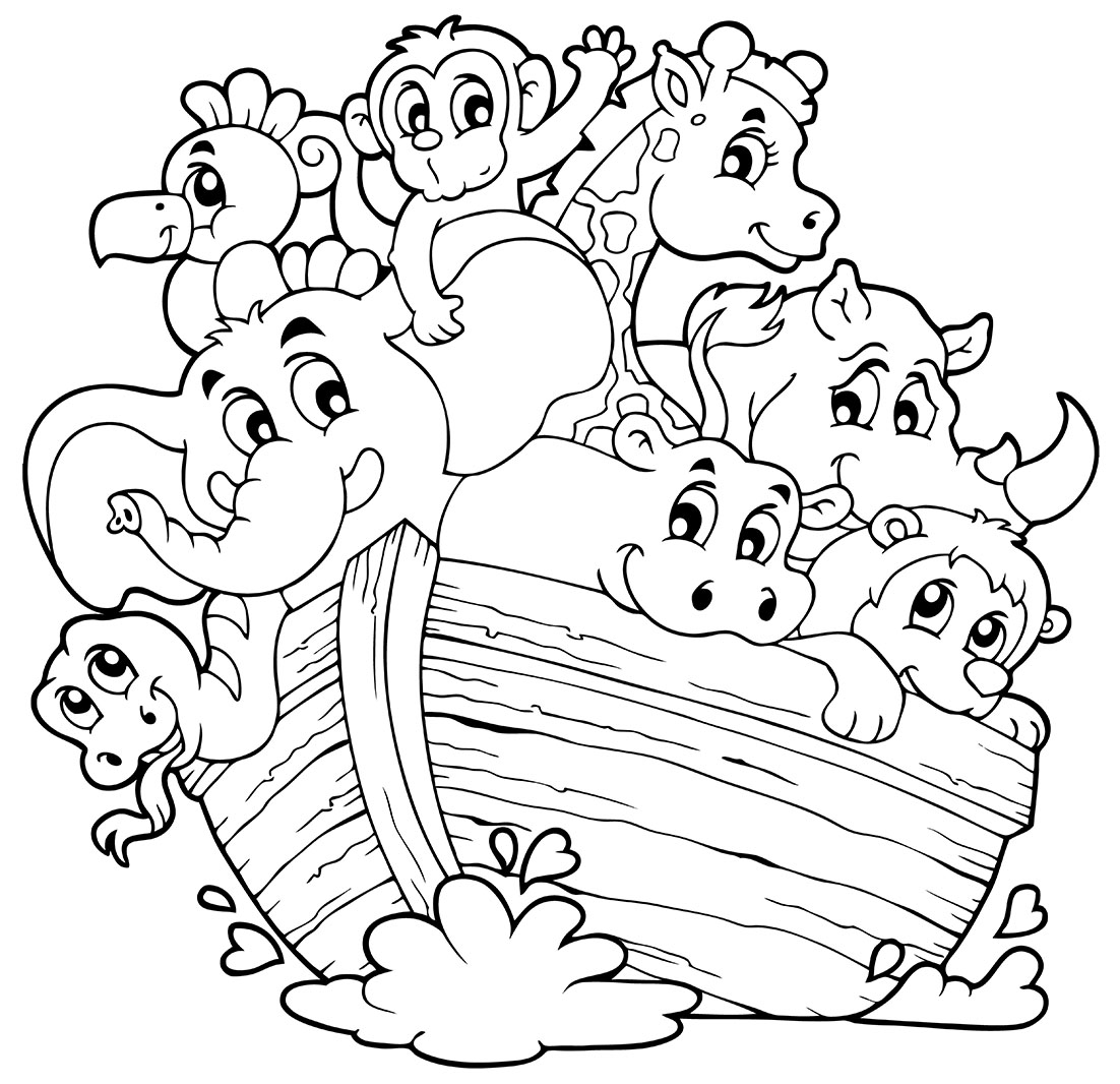 Coloring book Noahs ark theme 1 - eps10 vector illustration.